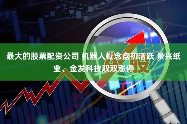 最大的股票配资公司 机器人概念盘初活跃 景兴纸业、金发科技双双涨停