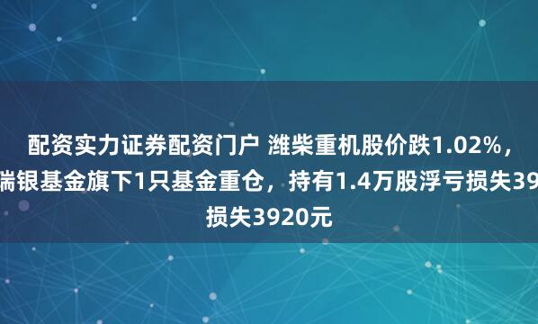 配资实力证券配资门户 潍柴重机股价跌1.02%，国投瑞银基金旗下1只基金重仓，持有1.4万股浮亏损失3920元